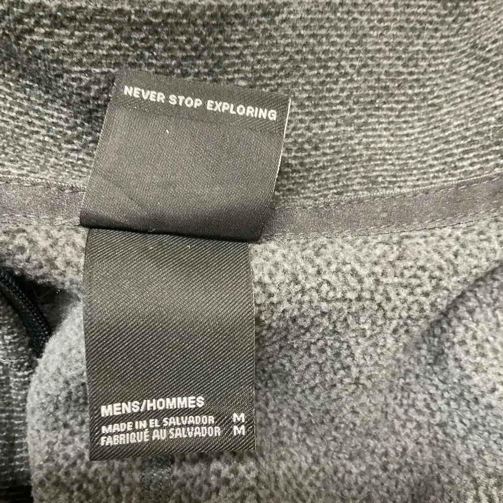 The North Face Men's Gray Fleece Long Sleeve 1/4 Zip Jacket Size M
